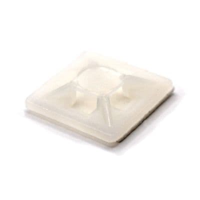 White Adhesive Cable Tie Base 20mm x 20mm