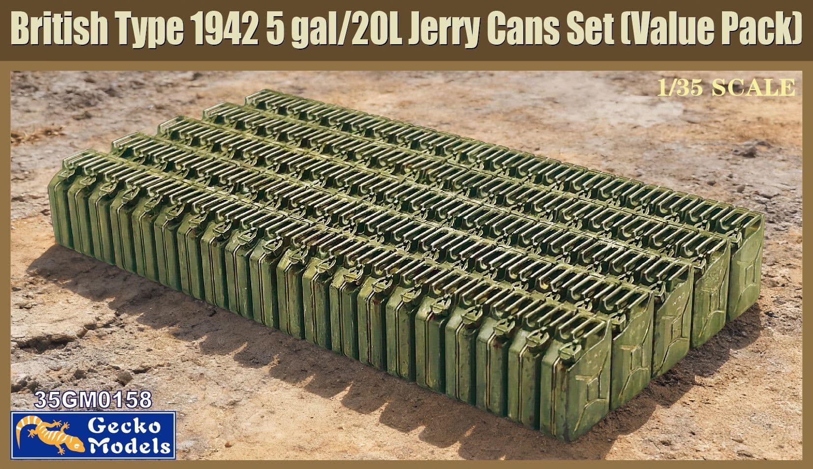 35GM0158 British Type 1942 5 Gal/20Ltr Jerry Cans 100 Cans