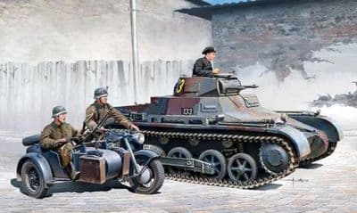 AC13556  WWII German Pz.Kpfw.I Ausf.B & Motorcycle,