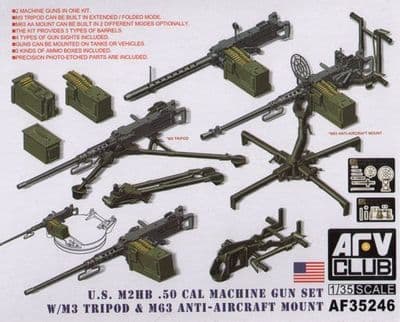 AF35246  	M2HB .50 Cal Gun Set with M3 Tripod & M63 AA Mount