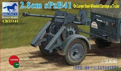 CB35141  2.8cm sPzB41 on larger steel-wheeled carriage with trailer