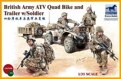 CB35207  British Army ATV Quad Bike and Trailer with Soldier