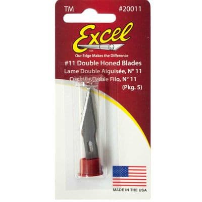 EXE20011  #11 Double Honed Blade, Shank 0.25″ (0.58 Cm) (5 Pcs) (Carded) Excel