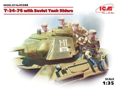 ICM35368 Soviet T-34/76 with 4 x Soviet Tank Rider figures