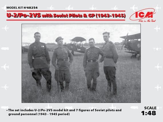 ICM48254  Polikarpov U-2/Po-2VS with Soviet Pilots & GP (1943-1945)