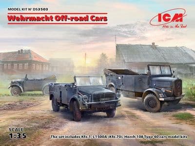 ICMDS3503  Wehrmacht Off-road Cars (Kfz.1, Horch 108 Typ 40, L1500A) Diorama Set