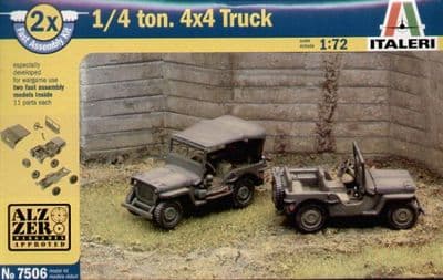 IT7506 Willys Jeep Pack includes 2 snap together vehicles