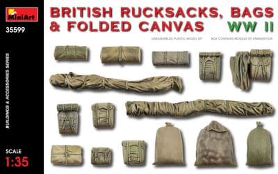 MT35599  BRITISH RUCKSACKS, BAGS & FOLDED CANVAS WWII