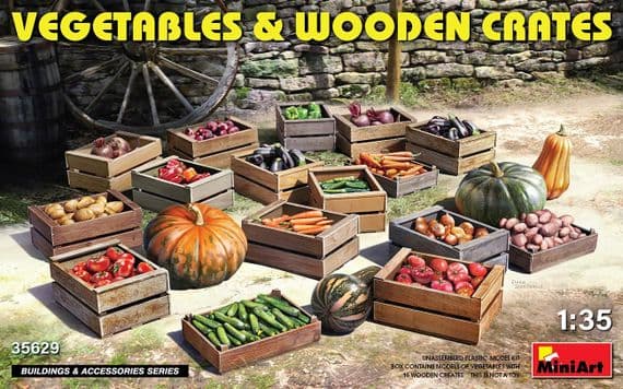 MT35629 VEGETABLES & WOODEN CRATES