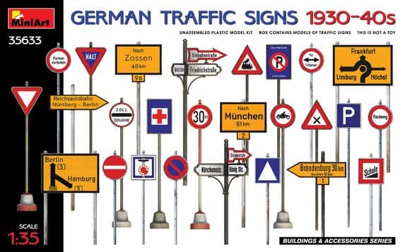 MT35633 German Traffic Signs 1930-40s