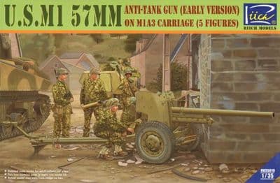 RC35019 U.S. M1 57mm Anti-Tank Gun (Early Version) on M1A3 Carriage (5 Figures)