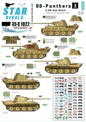 STAR35-C1022 SS-Panthers # 3 - 2. SS-Das Reich, France and Belgium. Pz.Kpfw.V Ausf.D and Ausf.A