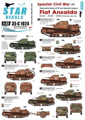STAR35-C1024 Spanish Civil War # 4. Fiat Ansaldo. CV.33, CV.35, CV.33 Lf Flamethrower.