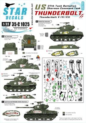 STAR35-C1025 Thunderbolt V / VI / VII - 37th Tank Bn. M4 Sherman, M4A3 (76), M4A3E8 HVSS.