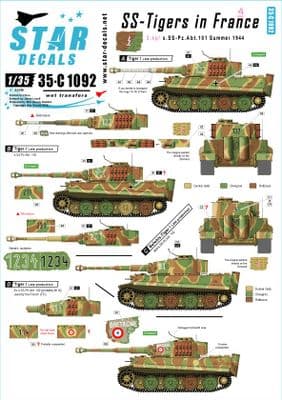 STAR35-C1092 SS-Pz.Kpfw.VI Tigers in France # 4. s.SS.Pz-Abt 102, Normandie Summer 1944, plus French
