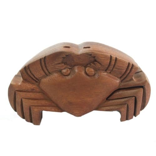 Bali Magic Wooden Trinket Box, Beach Crab Design