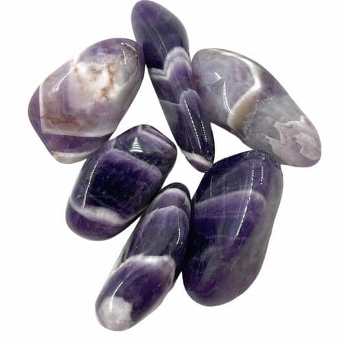 Chevron Amethyst Tumble Stone