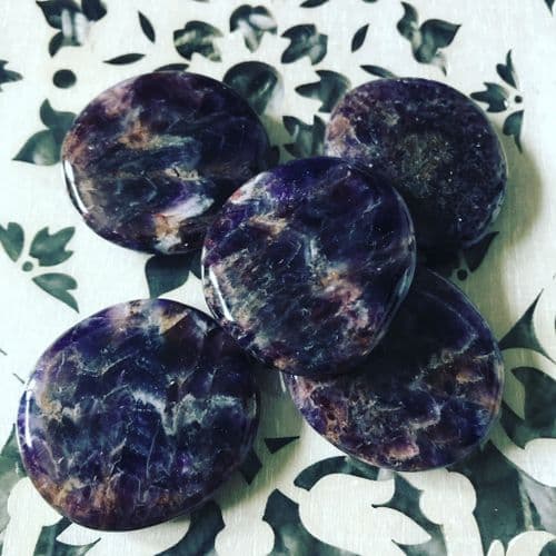 Chevron Purple Amethyst Palmstone