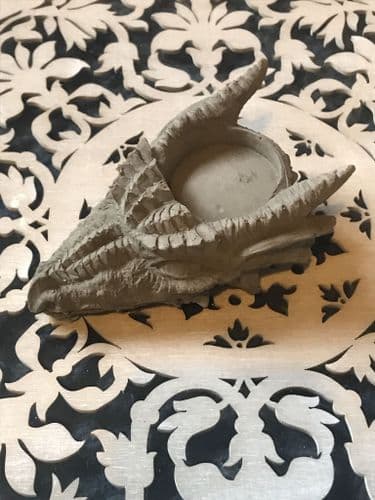 Dragon Head Tealight Candle Holder Ornament Concrete