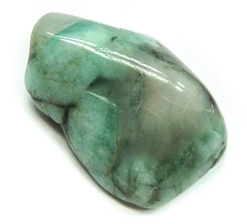 Emerald Raw Green Tumblestone, Reiki Healing Crystal, Polished