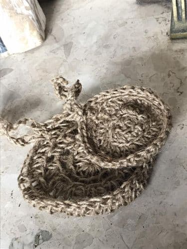 Hand Crocheted Jute Wash Cloth, Scrubbies x 2
