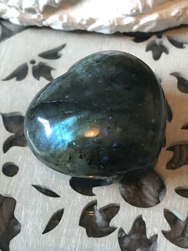 Labradorite Puff Heart