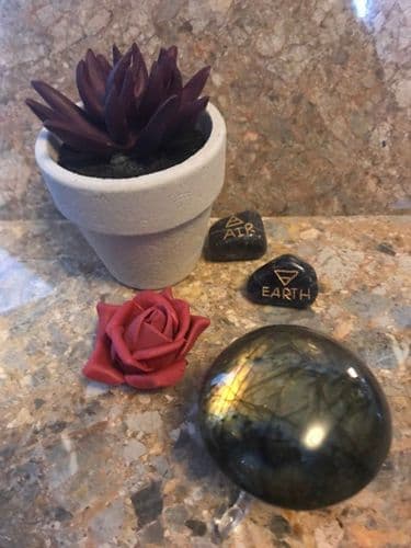 Labradorite UFO Flattened Sphere, Polished Reiki Healing Crystal, Northern Lights, Home Decor,