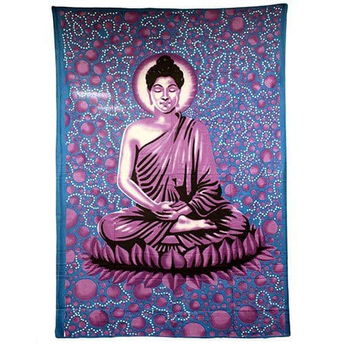 Large Blue Buddha Indian Bedspread or Wall Art