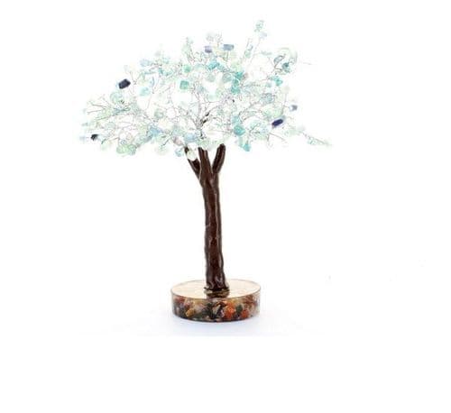 Large Orgone Base Fluorite Crystal Gem Tree 130 leaves