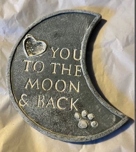 Latex Mould to create this Crescent Moon Shaped Pet Memorial Plaque