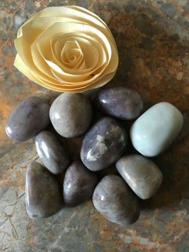 Lepidolite with Rubellite Tumblestone, Chakra and Reiki Healing Crystal