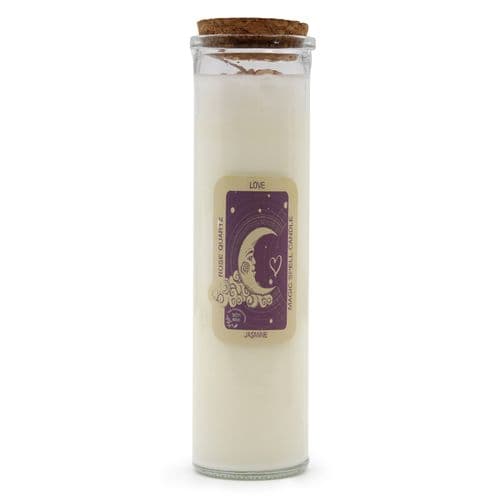 Magic Spell Candle Love, Rose Quartz & jasmine Fragrance