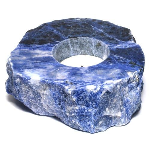 Natural Mineral Blue Sodalite Tealight Candle Holder