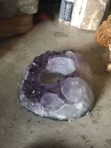 Polished Amethyst Tealight Candle Holder