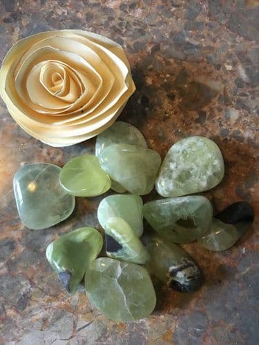 Prehnite Tumblestone Green Reiki Healing Crystal