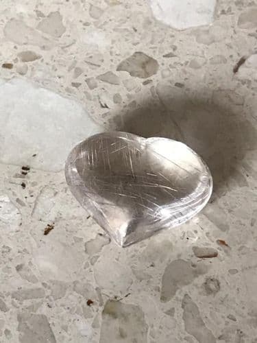 Rutilated Quartz Pocket Heart, Healing Crystal