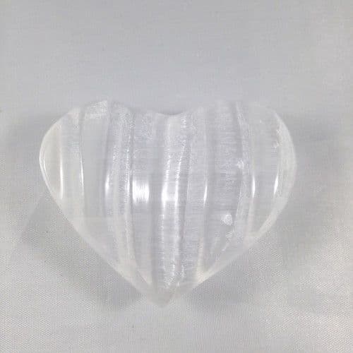 Selenite Sculpture Heart, Angel Stone, Large, Meditation, Reiki Healing