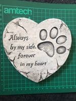 Silicon Mould to create this Heart Shaped Pet Memorial Plaque,  Dog, Cat, Paw Print