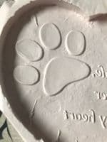 Silicon Mould to create this Heart Shaped Pet Memorial Plaque,  Dog, Cat, Paw Print