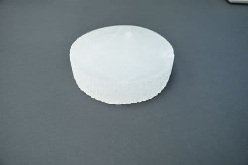 White Selenite Round Charger, Coaster 10cm x 2.5cm