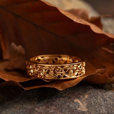 24K Gold Finish Outlander Inspired Scottish Ring 9642G