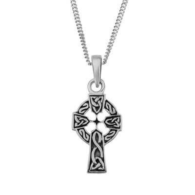 Celtic Cross Silver Plated Pendant 9745