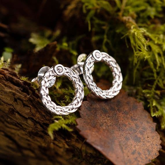 Celtic Diamond Circle Stud Earrings 2513