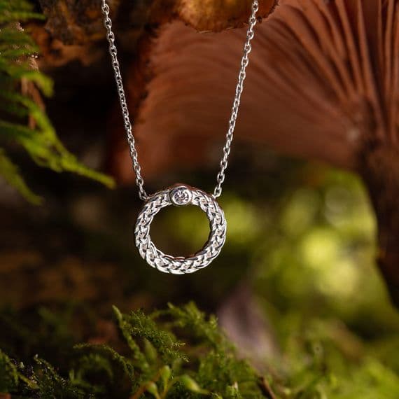 Celtic Diamond Open Circle Necklace 2512