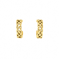 Celtic Knot Scottish Hoop Earrings Gold Finish 0563G
