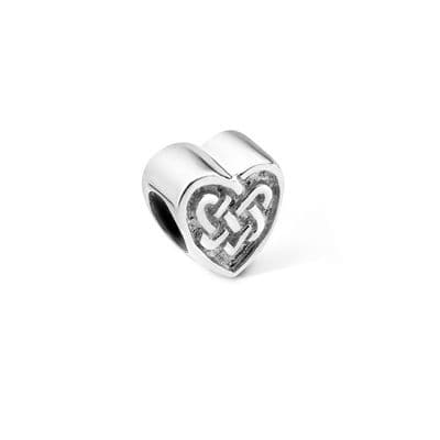 Celtic Knot Silver Keepsake Heart Bead Charm 9476