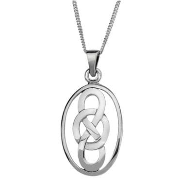 Celtic Knot Silver Oval Pendant 0261