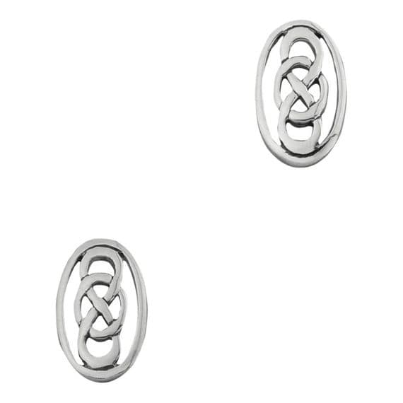 Celtic Knot Silver Oval Stud Earrings 0382