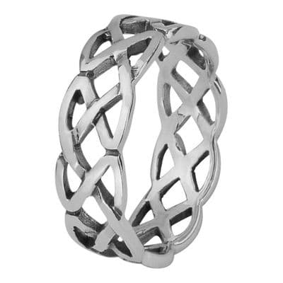 Celtic Knotwork Silver Band Ring 0527