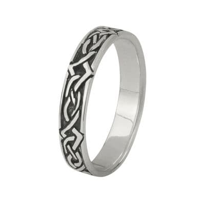 Celtic Knotwork Silver Band Ring 0765